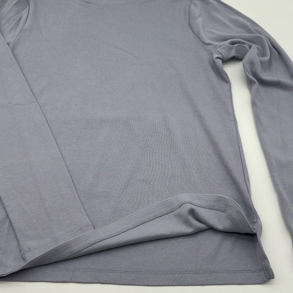 J Jill Ribbed Knit Longline Crewneck Tunic Gray Stretch Jersey Knit Size Small - Picture 3 of 10